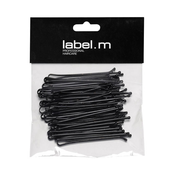 label.m Kirby Grip Straight Black 70mm (Pack of 40)