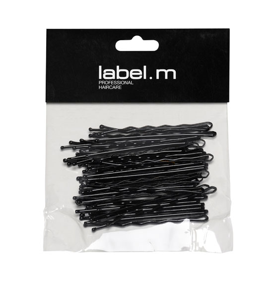 label.m Kirby Grip Wavy Black 70mm (Pack of 40)