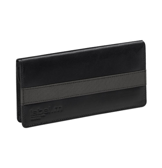 label.m Grey & Black Leather Scissor Case