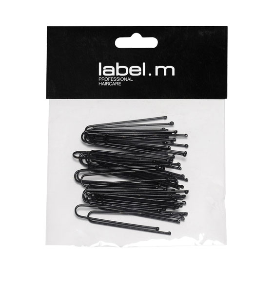 label.m U-Pin Straight Black 50mm (Pack of 40)