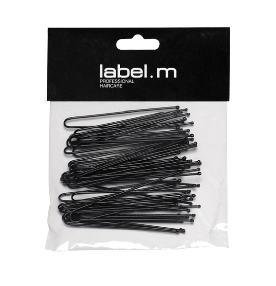 label.m U-Pin Straight Black 70mm (Pack of 40)